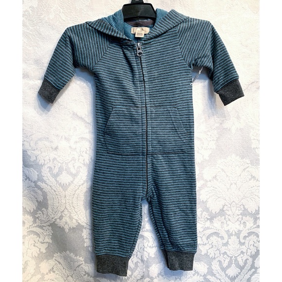 Peek Other - Peek Long Sleeve Striped Hooded Bodysuit 3-6m Zips